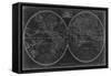 Blueprint of the World in Hemispheres-Vision Studio-Framed Stretched Canvas