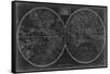 Blueprint of the World in Hemispheres-Vision Studio-Framed Stretched Canvas