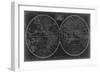 Blueprint of the World in Hemispheres-Vision Studio-Framed Art Print