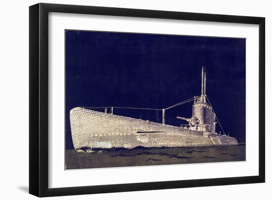 Blueprint Submarine II-PI Studio-Framed Art Print