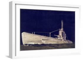 Blueprint Submarine II-PI Studio-Framed Premium Giclee Print