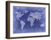 Blueprint Type Atlas of the World-PCUMMINGS-Framed Art Print