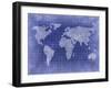 Blueprint Type Atlas of the World-PCUMMINGS-Framed Art Print