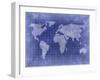 Blueprint Type Atlas of the World-PCUMMINGS-Framed Art Print