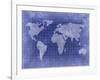 Blueprint Type Atlas of the World-PCUMMINGS-Framed Art Print