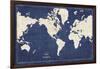 Blueprint World Map-Sue Schlabach-Framed Art Print