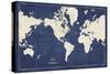 Blueprint World Map-Sue Schlabach-Stretched Canvas
