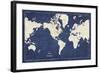 Blueprint World Map-Sue Schlabach-Framed Art Print