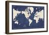 Blueprint World Map-Sue Schlabach-Framed Art Print