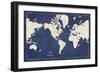 Blueprint World Map-Sue Schlabach-Framed Premium Giclee Print