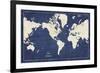 Blueprint World Map-Sue Schlabach-Framed Art Print
