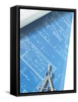 Blueprint-null-Framed Stretched Canvas