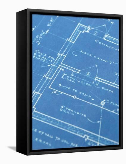 Blueprint-null-Framed Stretched Canvas