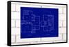 Blueprint-tomloel-Framed Stretched Canvas