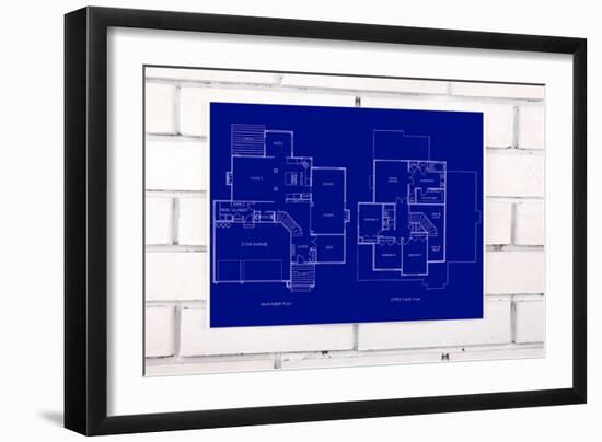 Blueprint-tomloel-Framed Art Print