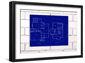 Blueprint-tomloel-Framed Art Print