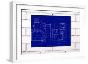 Blueprint-tomloel-Framed Art Print