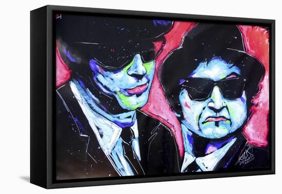 Blues Bros 001-Rock Demarco-Framed Stretched Canvas