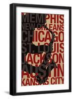 Blues Cities Music-null-Framed Art Print