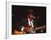 Blues Singer and Guitarist John Lee Hooker Performing-null-Framed Premium Photographic Print