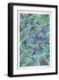 Blues-TropicalLeaves-Artprint-Cat Coquillette-Framed Art Print