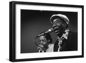 Bluesman Muddy Waters (1915-1983) on Stage in 1982-null-Framed Photo