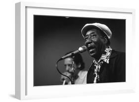 Bluesman Muddy Waters (1915-1983) on Stage in 1982-null-Framed Photo