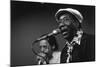Bluesman Muddy Waters (1915-1983) on Stage in 1982-null-Mounted Photo
