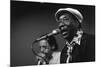 Bluesman Muddy Waters (1915-1983) on Stage in 1982-null-Mounted Photo