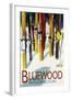 Bluewood, Washington - Colorful Skis-Lantern Press-Framed Art Print