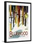 Bluewood, Washington - Colorful Skis-Lantern Press-Framed Art Print