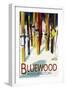 Bluewood, Washington - Colorful Skis-Lantern Press-Framed Art Print