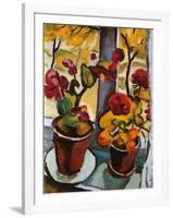 Blumen am Fenster-Auguste Macke-Framed Art Print