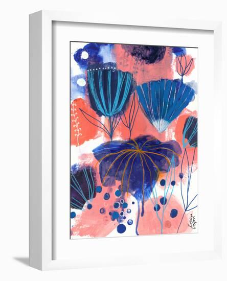 Blumen Blues-Corina Capri-Framed Art Print