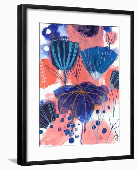 Blumen Blues-Corina Capri-Framed Art Print