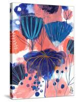 Blumen Blues-Corina Capri-Stretched Canvas