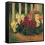 Blumenstrauch vor Gartenzaun - Flowers in front of a garden fence 1909-Koloman Moser-Framed Stretched Canvas