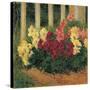 Blumenstrauch vor Gartenzaun - Flowers in front of a garden fence 1909-Koloman Moser-Stretched Canvas