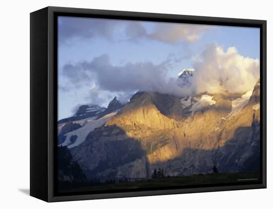 Blumlisalphorn (3664M) in Evening Light, Bernese Oberland, Swiss Alps, Switzerland, Europe-Andrew Sanders-Framed Stretched Canvas