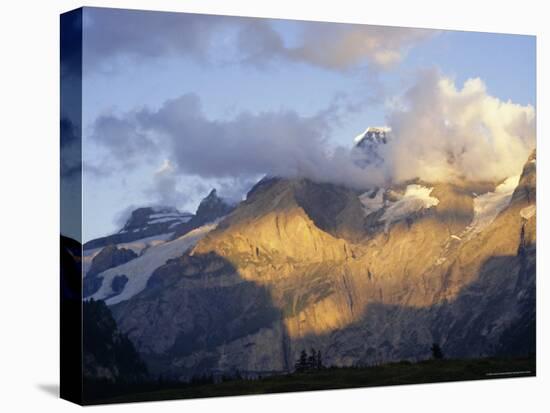 Blumlisalphorn (3664M) in Evening Light, Bernese Oberland, Swiss Alps, Switzerland, Europe-Andrew Sanders-Stretched Canvas
