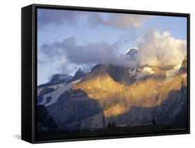 Blumlisalphorn (3664M) in Evening Light, Bernese Oberland, Swiss Alps, Switzerland, Europe-Andrew Sanders-Framed Stretched Canvas