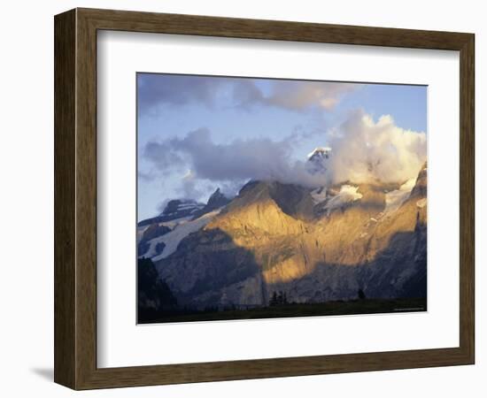 Blumlisalphorn (3664M) in Evening Light, Bernese Oberland, Swiss Alps, Switzerland, Europe-Andrew Sanders-Framed Photographic Print