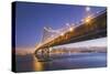 Blur Hour Cityscape, San Francisco Bay Bridge-Vincent James-Stretched Canvas