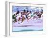 Blured Action at the Start of a Mens 100 Meter Track and Field Race-Paul Sutton-Framed Premium Photographic Print