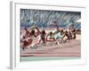 Blured Action at the Start of a Mens 100 Meter Track and Field Race-Paul Sutton-Framed Photographic Print