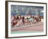 Blured Action at the Start of a Mens 100 Meter Track and Field Race-Paul Sutton-Framed Photographic Print