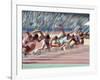 Blured Action at the Start of a Mens 100 Meter Track and Field Race-Paul Sutton-Framed Photographic Print