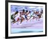 Blured Action at the Start of a Mens 100 Meter Track and Field Race-Paul Sutton-Framed Photographic Print