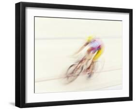 Blured Action of Cyclist Competing on the Velodrome-Chris Trotman-Framed Photographic Print