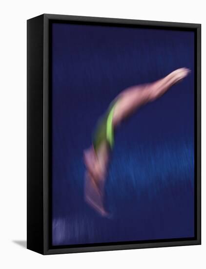Blured Action of Female Diver-null-Framed Stretched Canvas